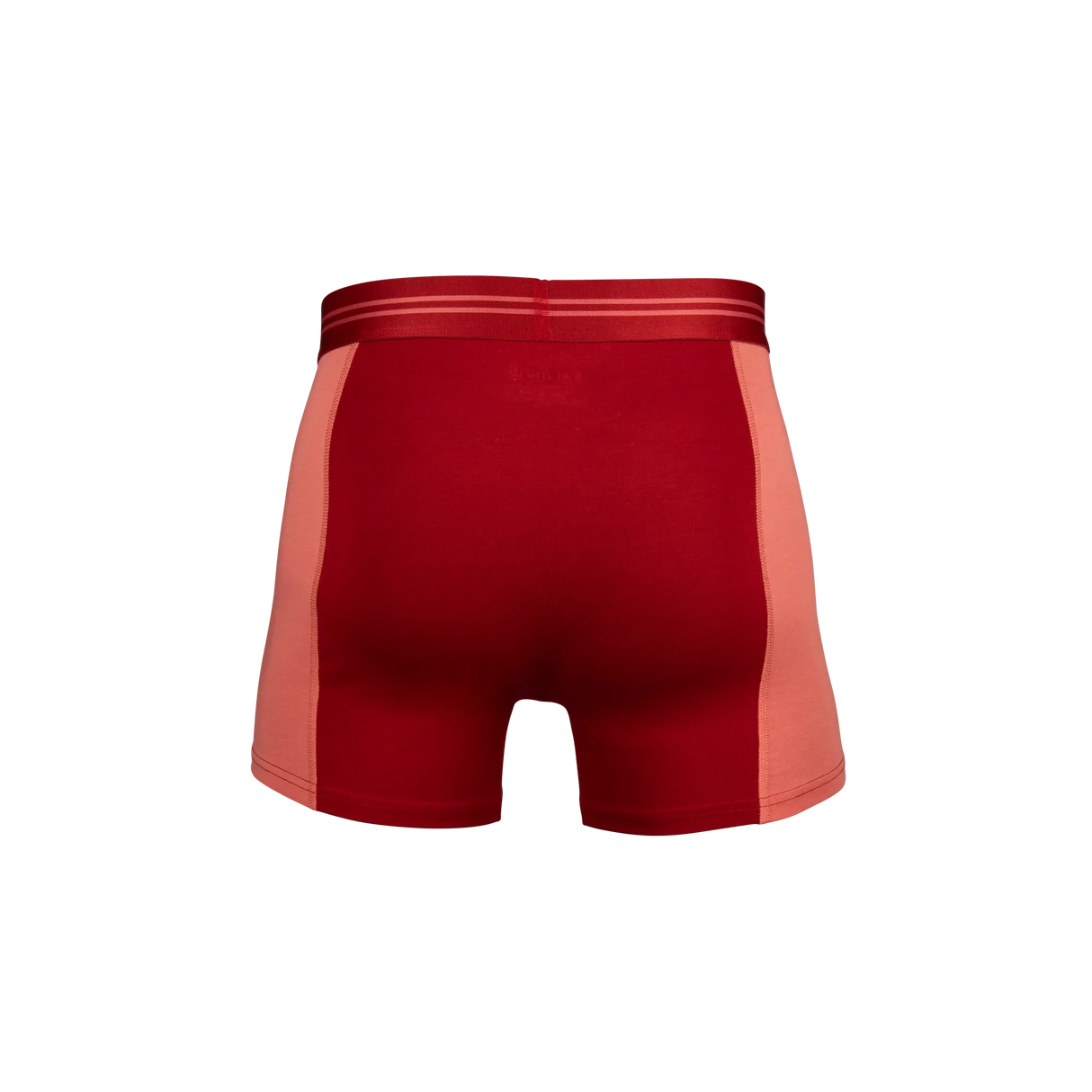 Red athletic shorts with a white background