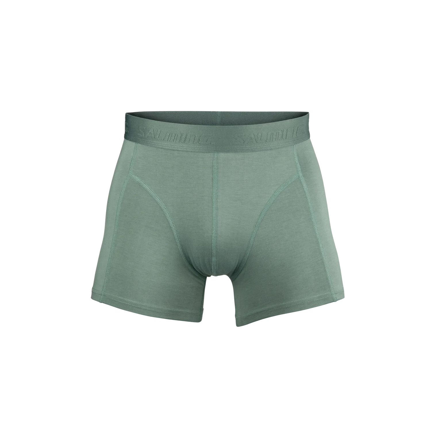 Green Salming boxer briefs on a white background