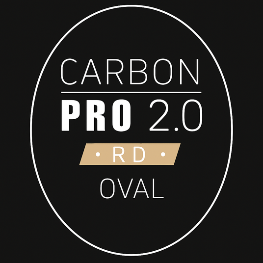 Logo with 'Carbon Pro 2.0 RD Oval' text on a black background