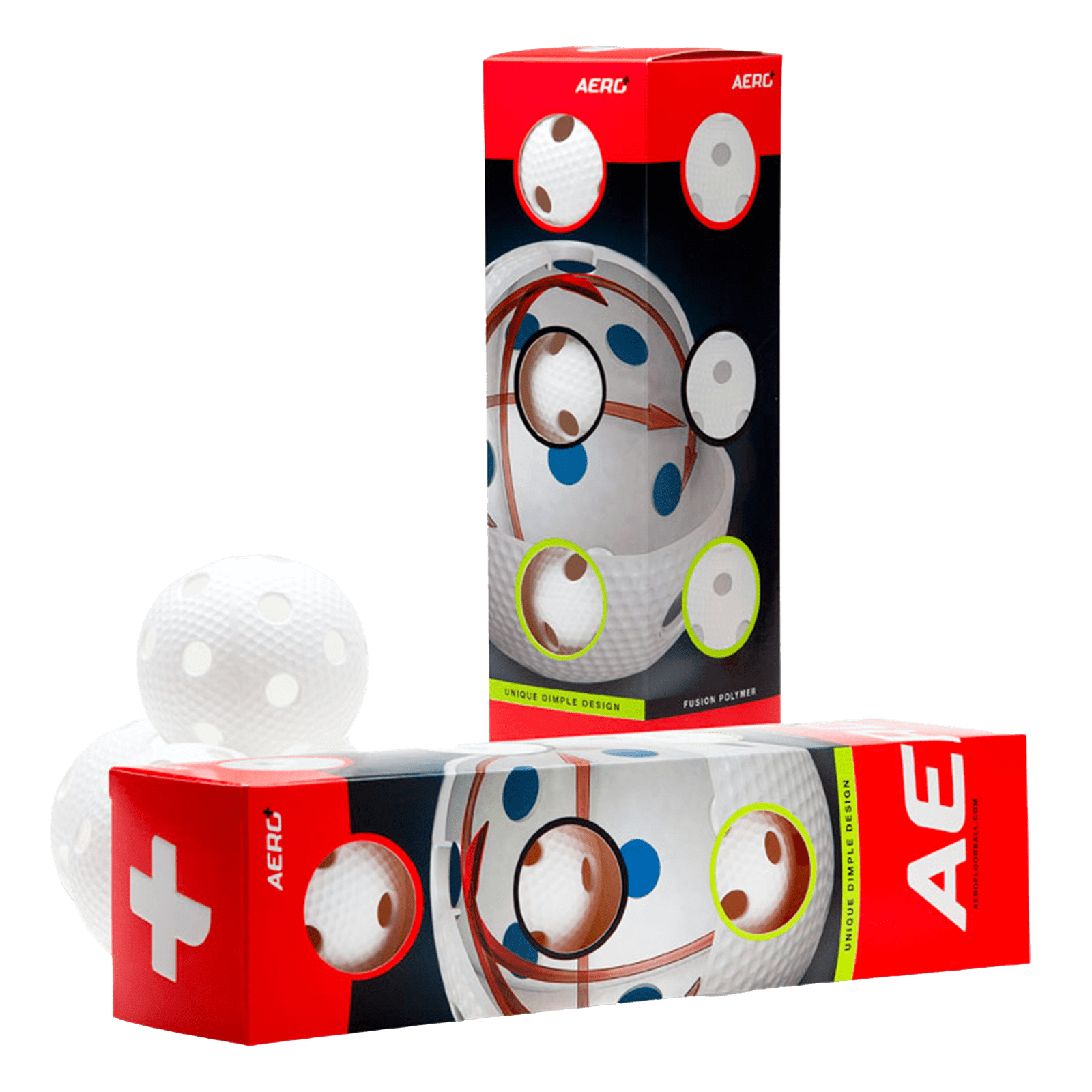 Aero Plus Floorball 4-pack White